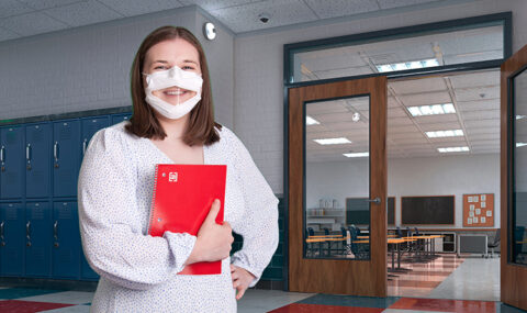 The Communicator face mask in schools